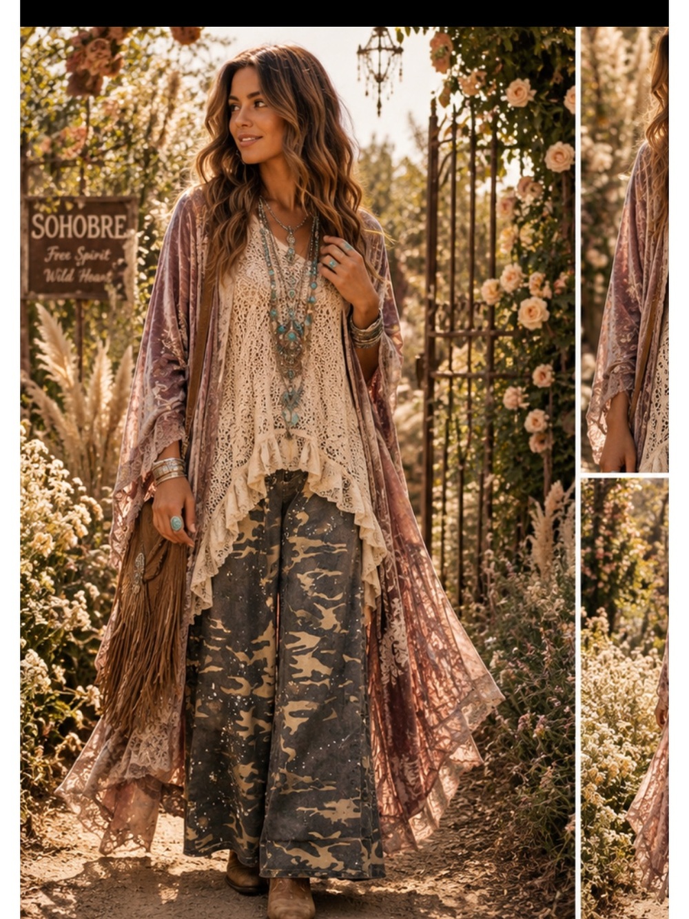 🆕 Blue Velvet: Camo Washed Paint Splatter Wide Leg